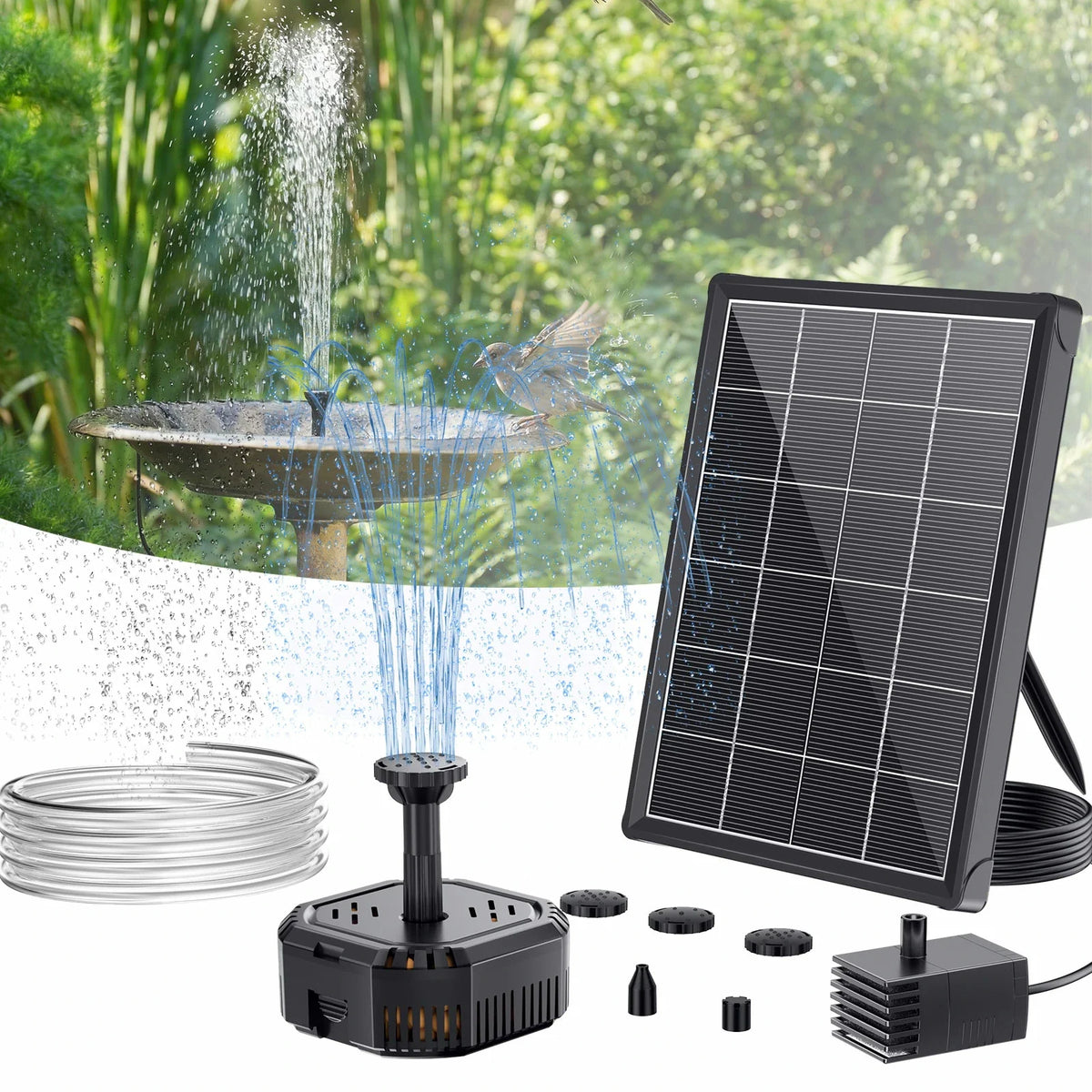 Filtre de bassin solaire 4W avec fontaine