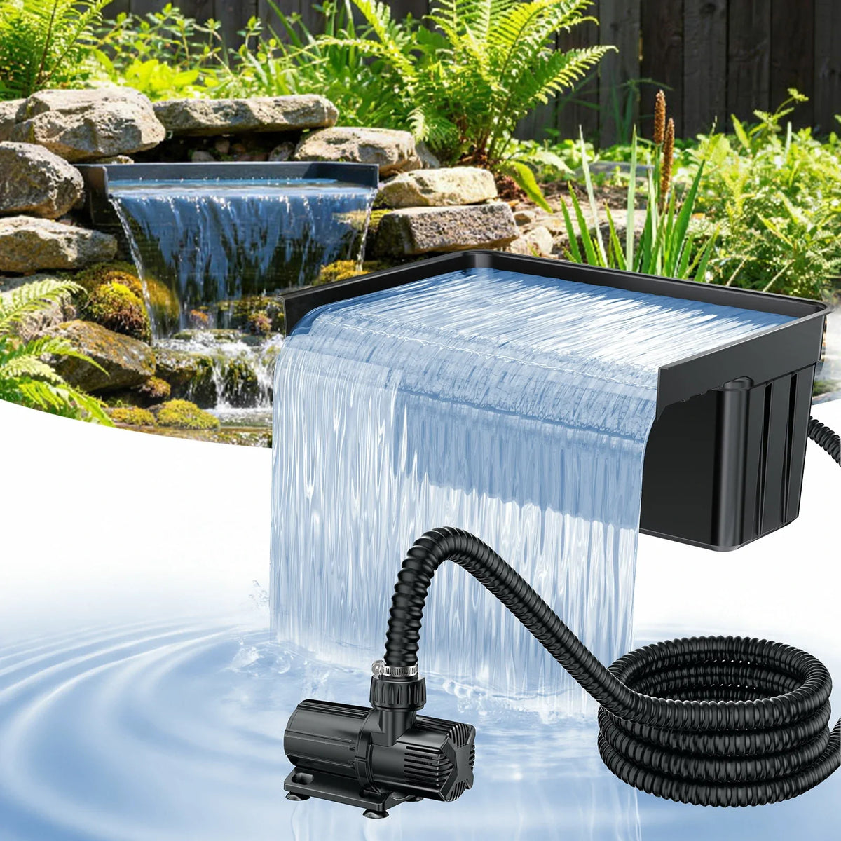 Cascade de bassin 60 cm déversoir pour grandes fontaines de jardin