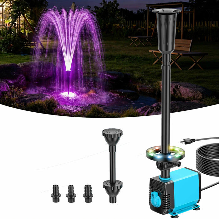 40W 660GPH Water Fountain with LED Light