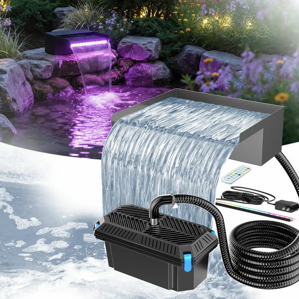 Kit cascade 30 cm pour bassins avec système de filtration à 3 niveaux