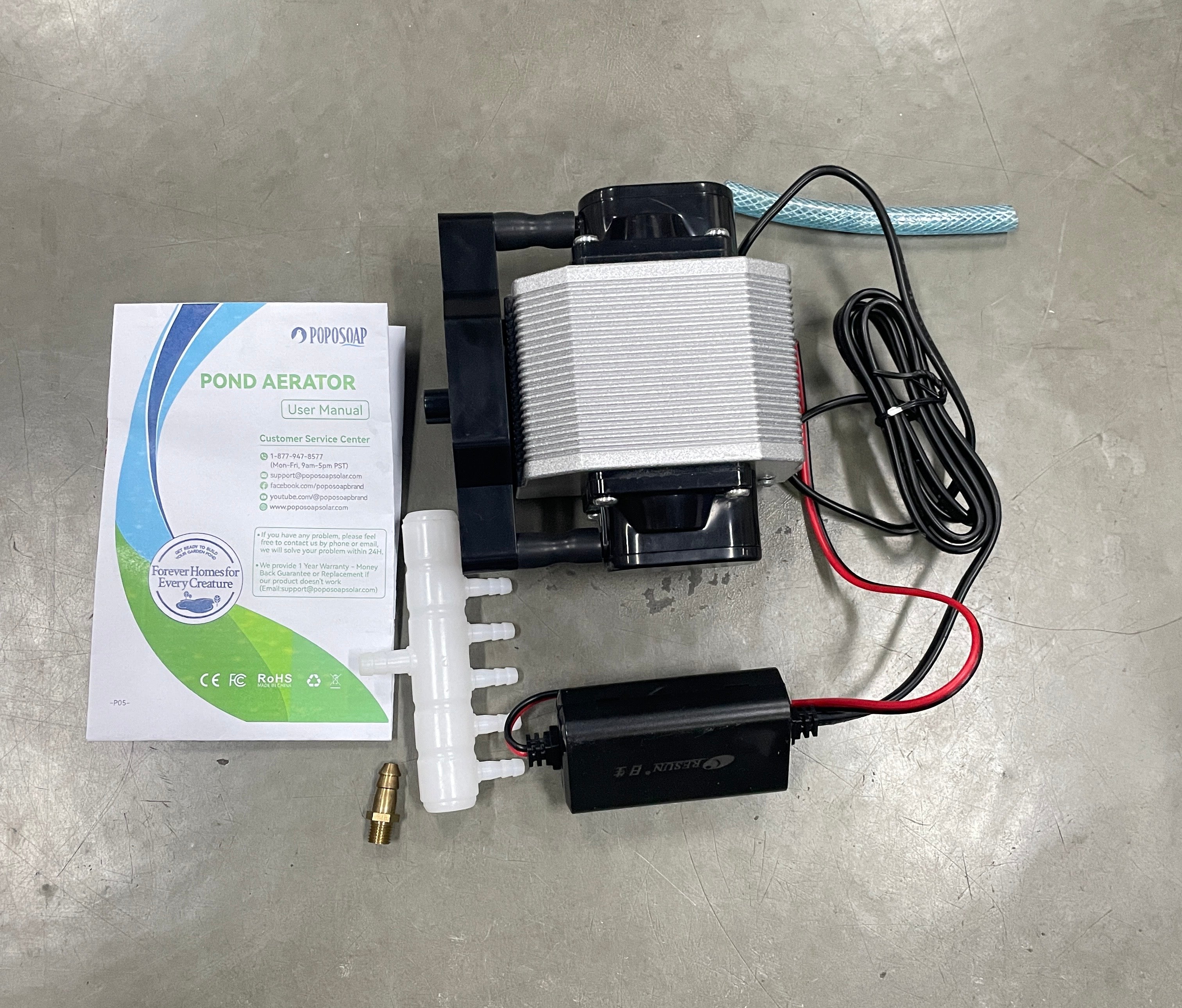 Aérateur de bassin Poposoap – Pompe à oxygène solaire 15 W pour bassins à poissons extérieurs