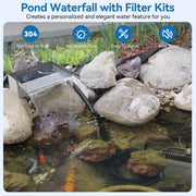 Déversoir de cascade 40 W 660 GPH avec kit de filtre pour bassin