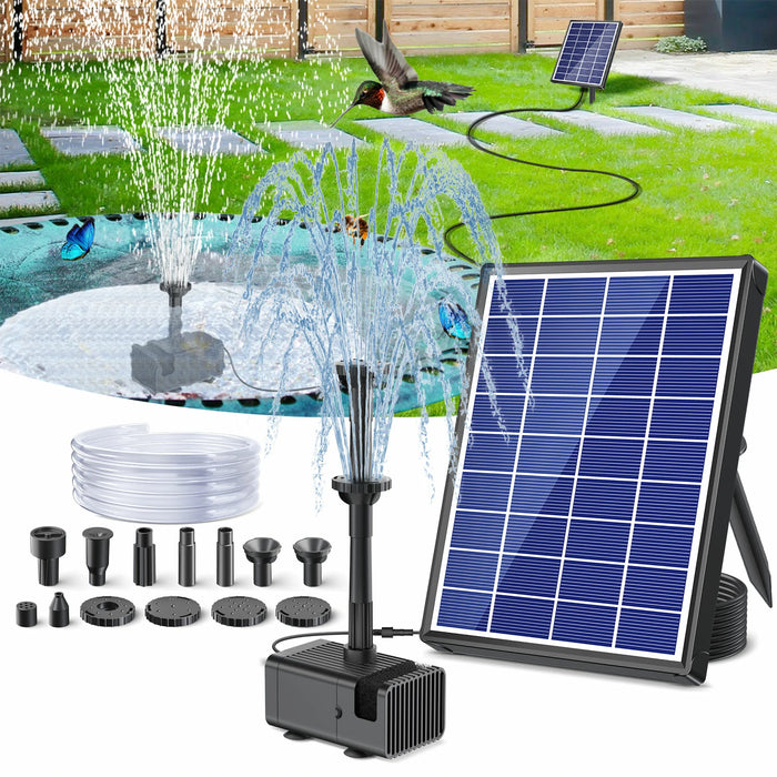 Pompe solaire pour fontaine et bain d'oiseaux 6,5 W 80 GPH
