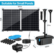Kit de filtre et fontaine solaire pour bassin P3553 55 W 580 GPH