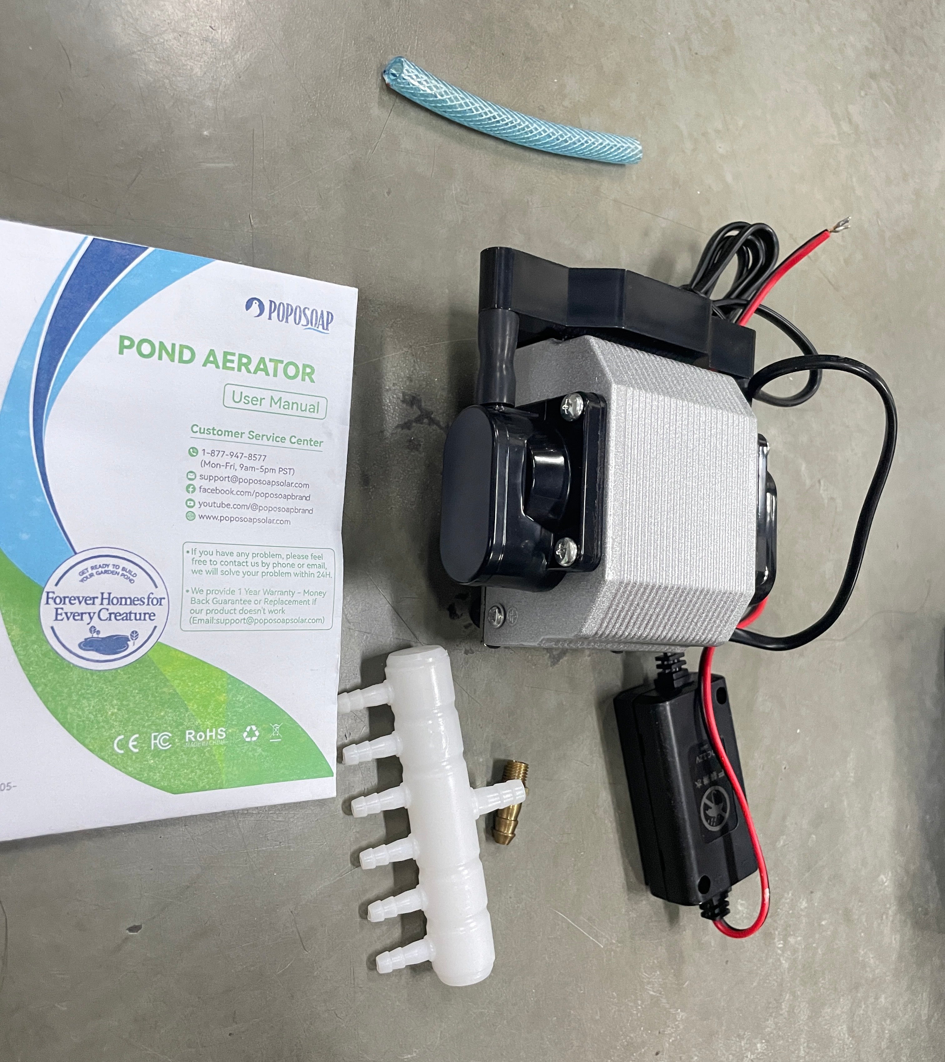 Aérateur de bassin Poposoap – Pompe à oxygène solaire 15 W pour bassins à poissons extérieurs