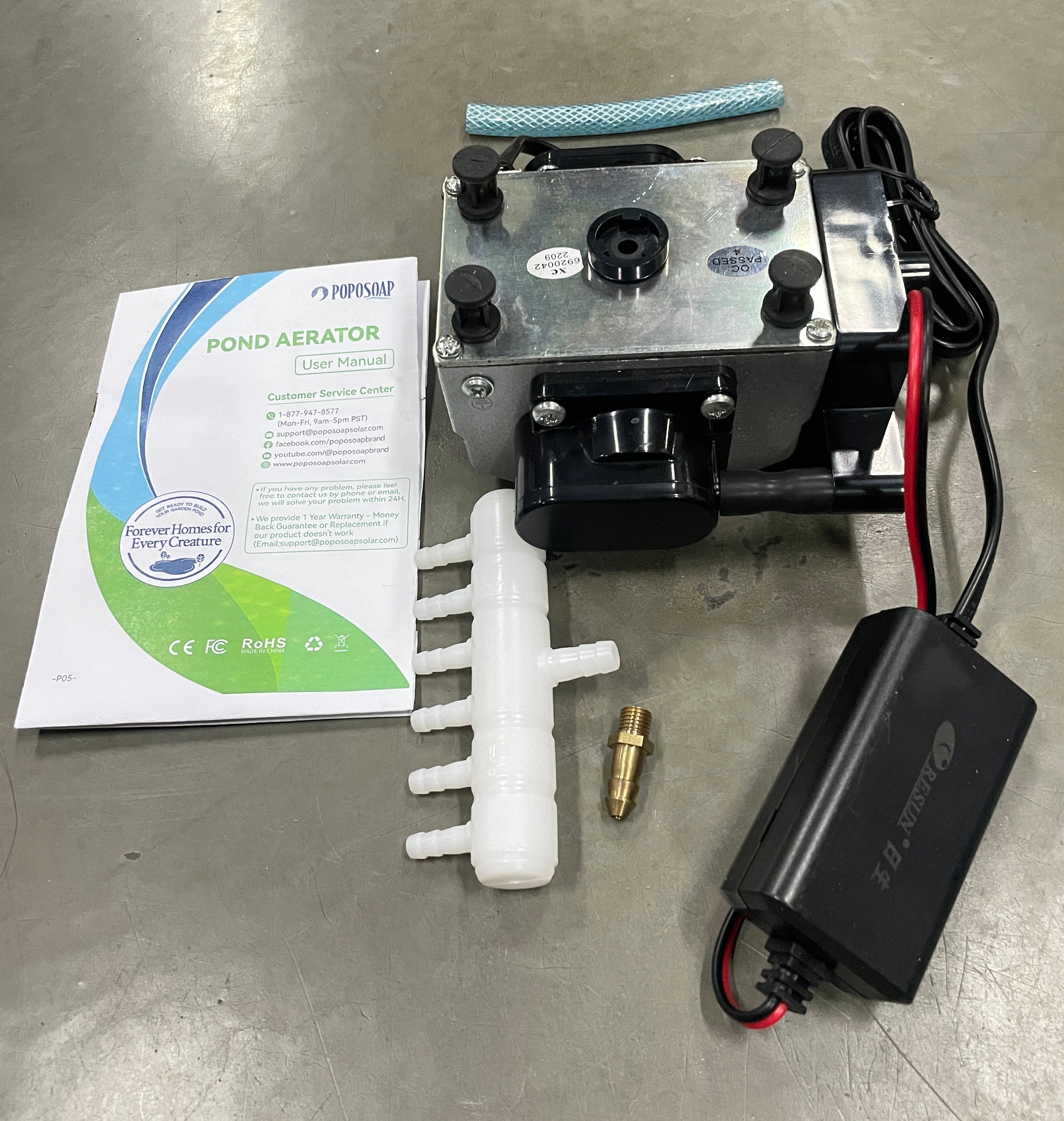 Aérateur de bassin Poposoap – Pompe à oxygène solaire 15 W pour bassins à poissons extérieurs