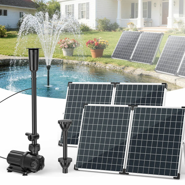 Pompe de fontaine solaire 100W, 4500 l/h pour bassins de jardin, jardin aquatique