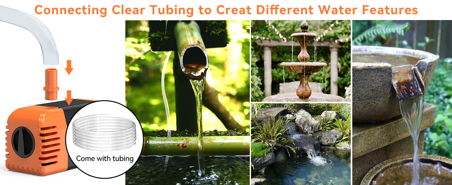 DIY Water Feature Kit with Clear Tubing – Create Custom Streams & Spouts