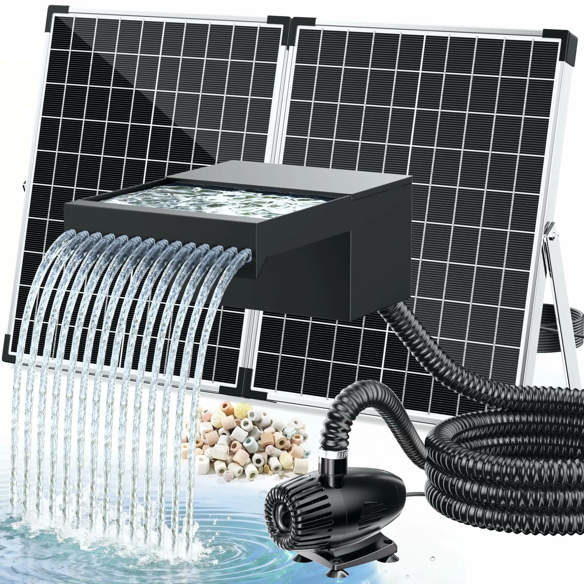 P5552S 55W 580 GPH Solar Waterfall Pump with 8" Spray Spillway
