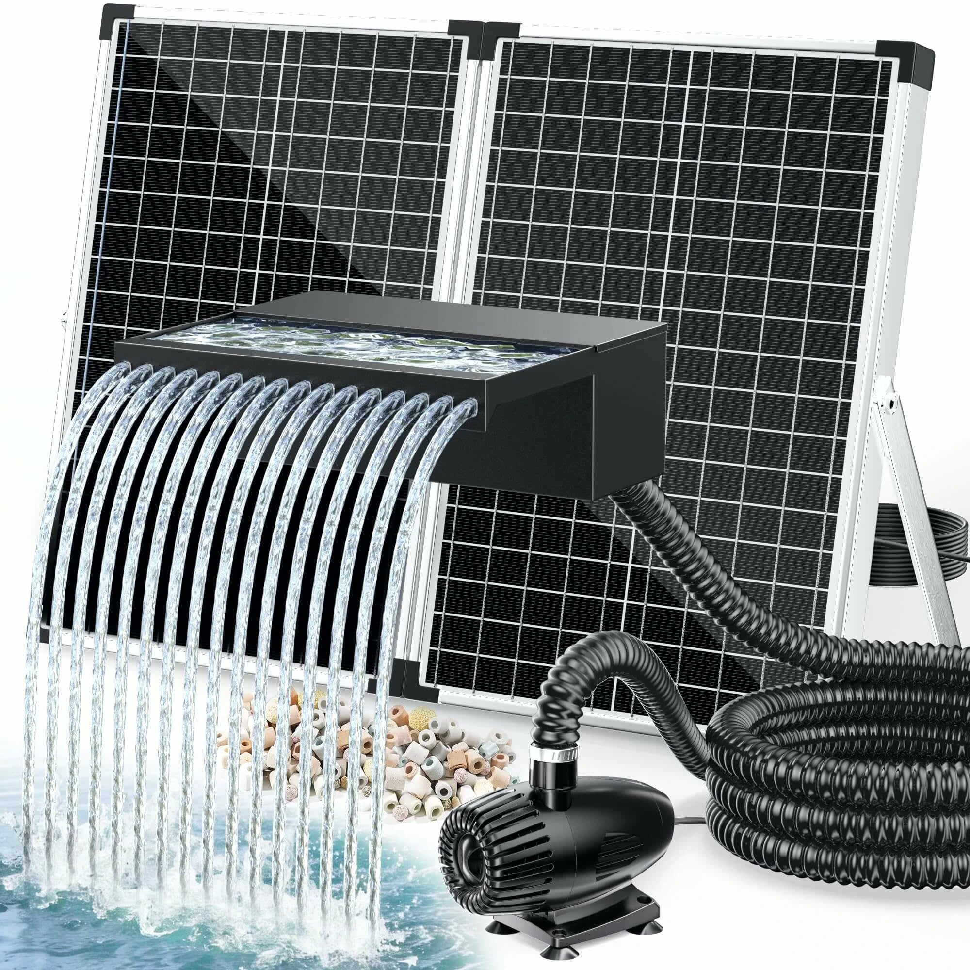 P5703S 70W 680 GPH Solar Waterfall Pump with 12" Spray Spillway