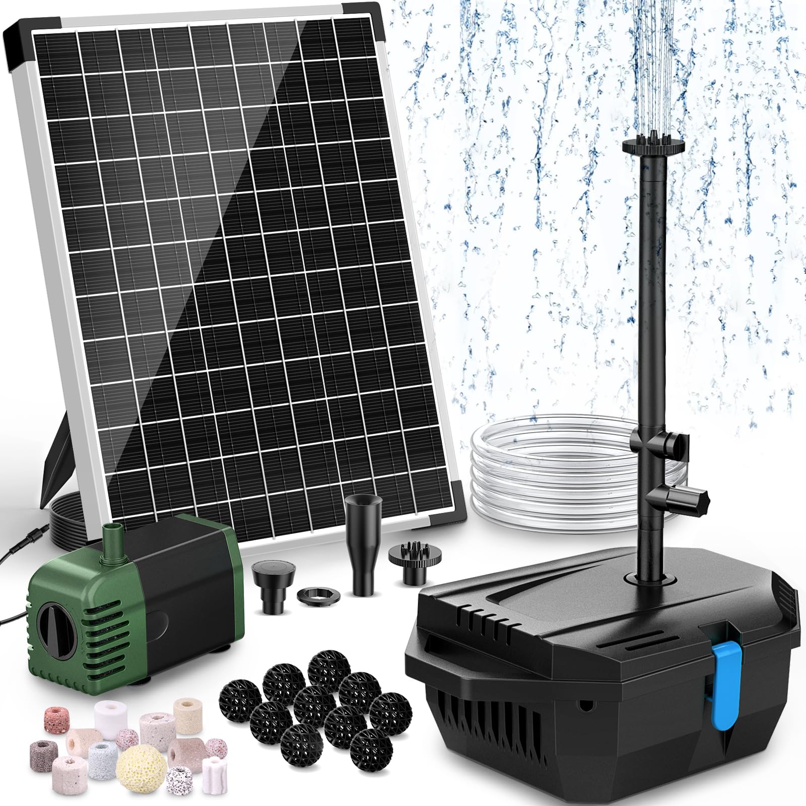 Kit de filtre et fontaine solaire pour bassin P3202 20 W 280 GPH