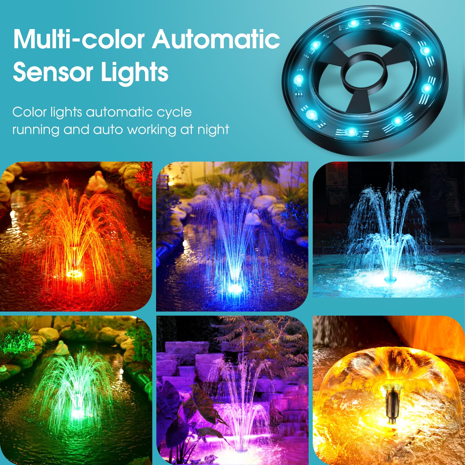 Filtre de bassin et fontaine P2326D 40 W 660 GPH AC avec kit d'éclairage