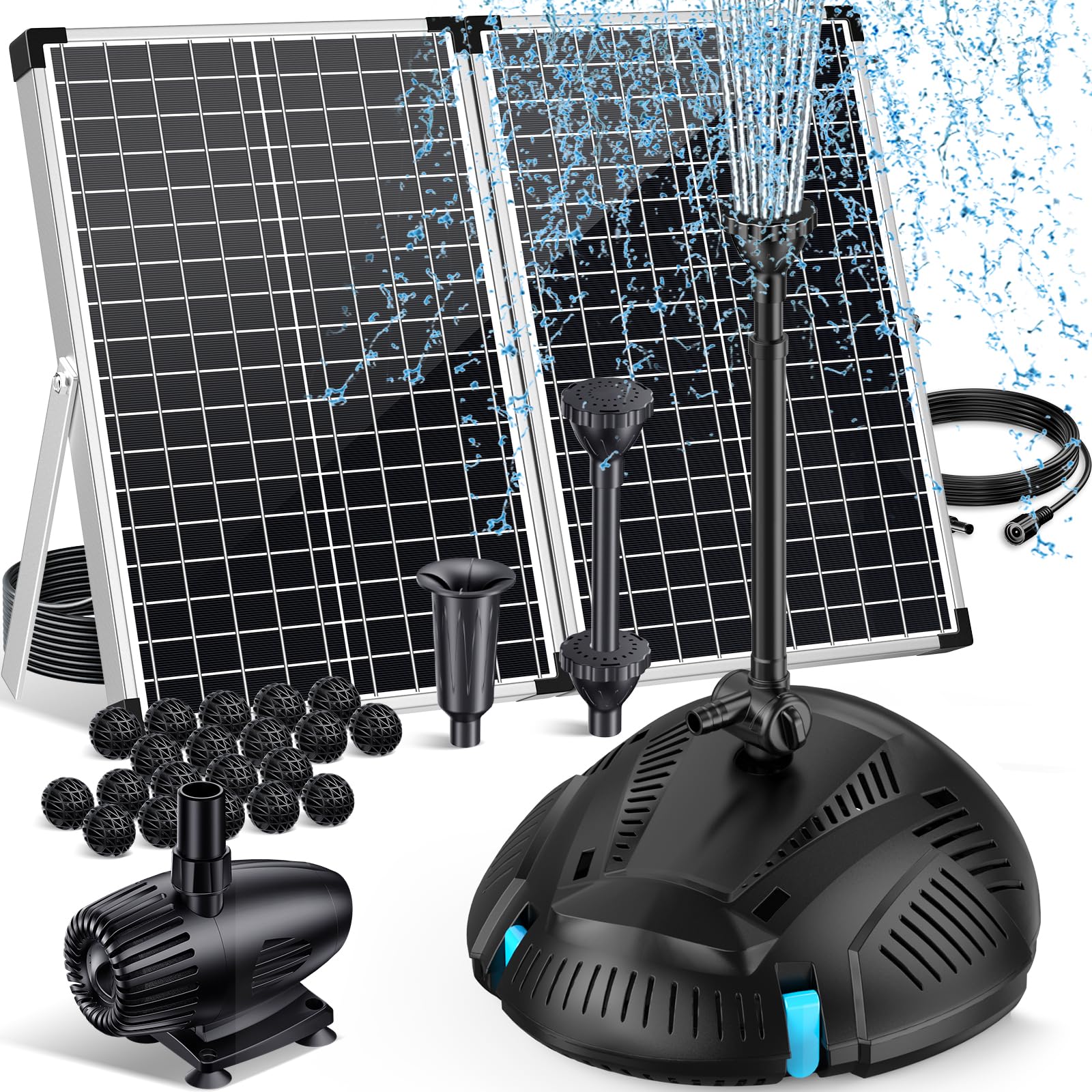Kit de filtre et fontaine solaire pour bassin P37030 70 W 680 GPH