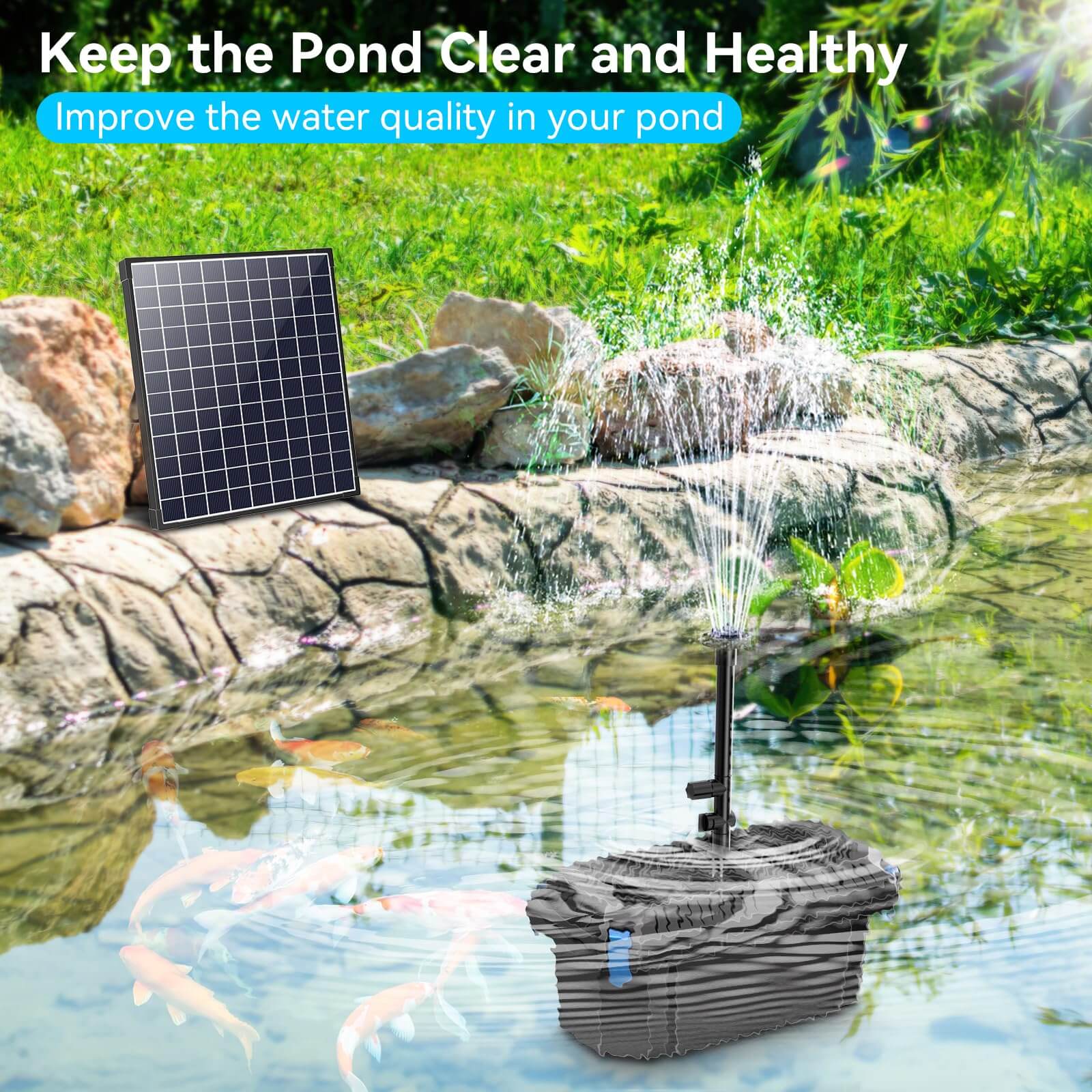 P3253 25W 320GPH Solar Pond Filter Fountain