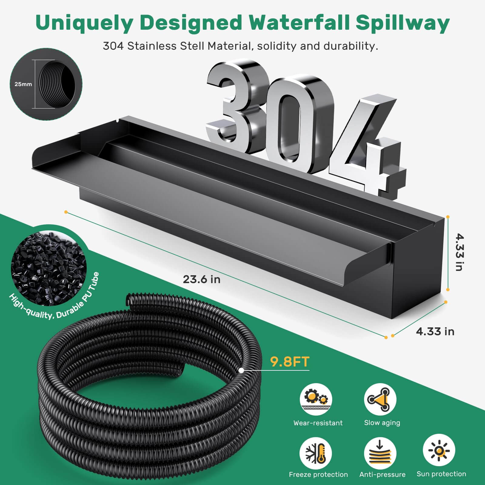 outdoor waterfall kits,1200 gph waterfall pump,garden waterfall kit