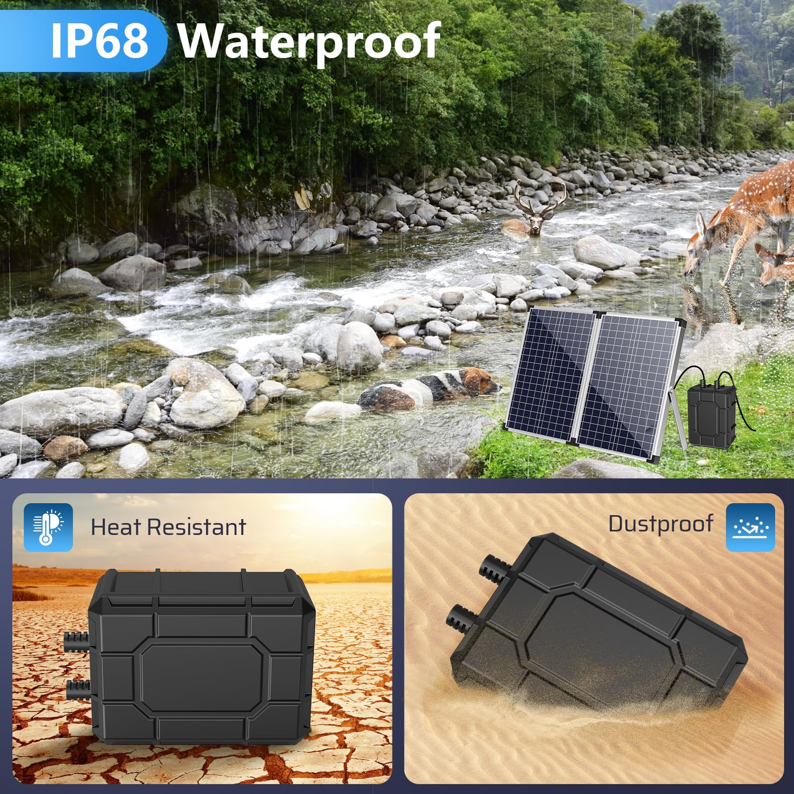 Batterie de secours 5200 mAh pour pompe de fontaine solaire 55 W/70 W/75 W