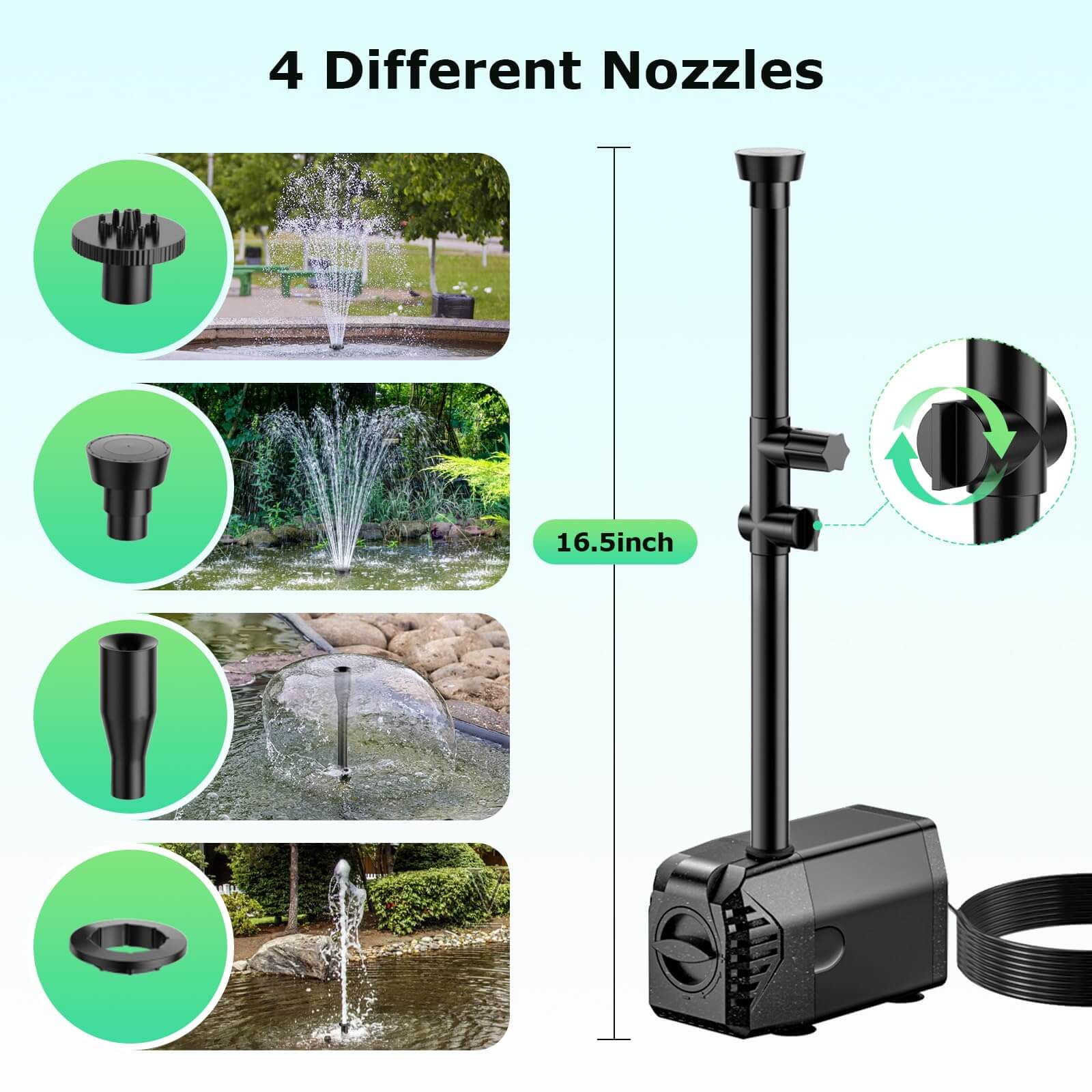 45W 340GPH Solar Water Fountain Pump