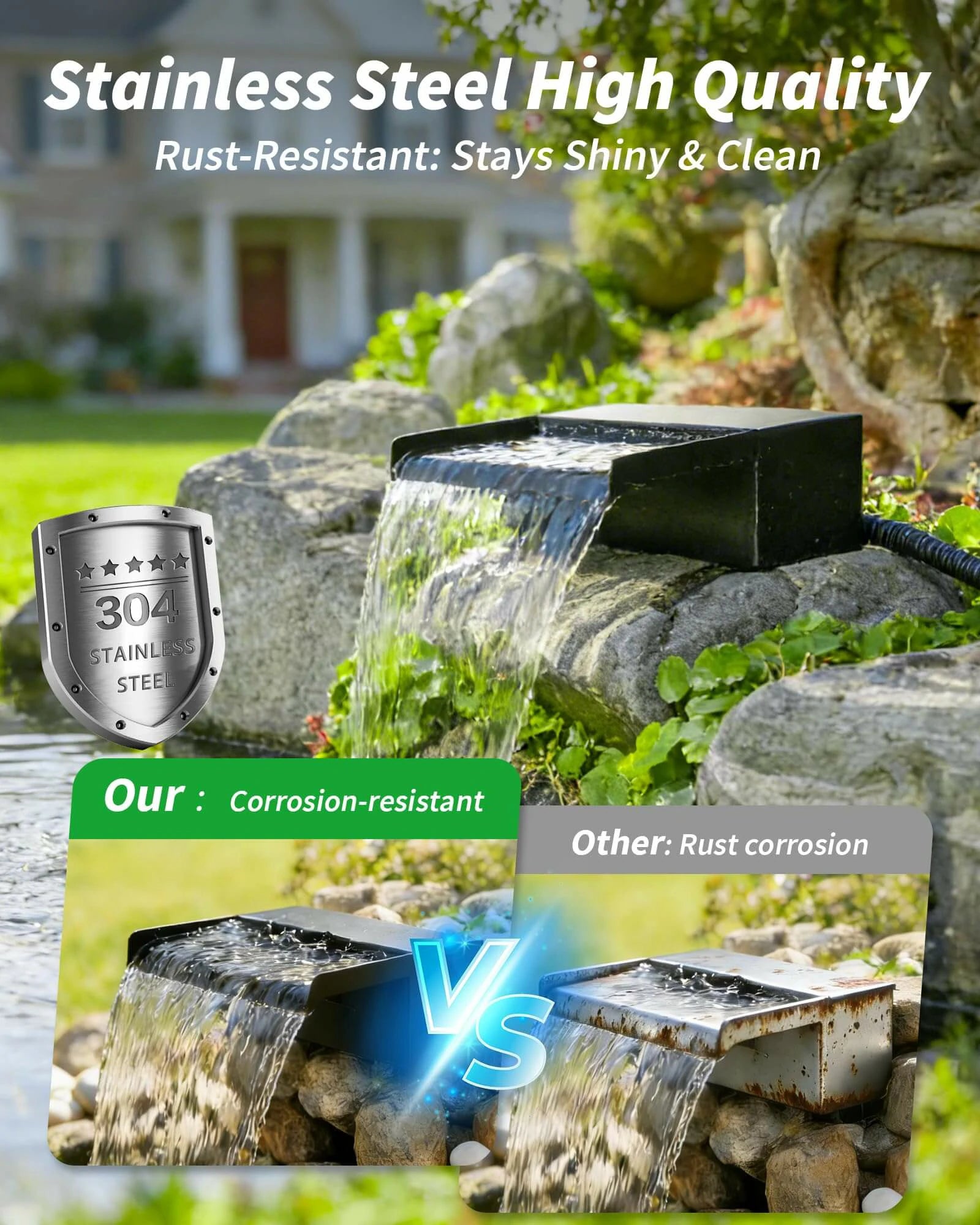 70W 680GPH Solar Waterfall Pump Kit with 12" Spillway