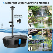 Kit de filtre et fontaine solaire pour bassin P3122 12 W 160 GPH