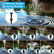 Pompe solaire flottante pour fontaine à eau 8 W 80 GPH avec batterie 3000 mAh