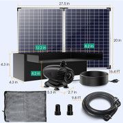 Panneau solaire 70 W 40 W 580 GPH 12