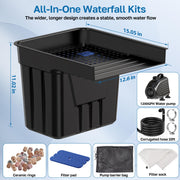 Kit cascade en plastique AC 80 W 1 200 GPH 12,6 po x 11 po