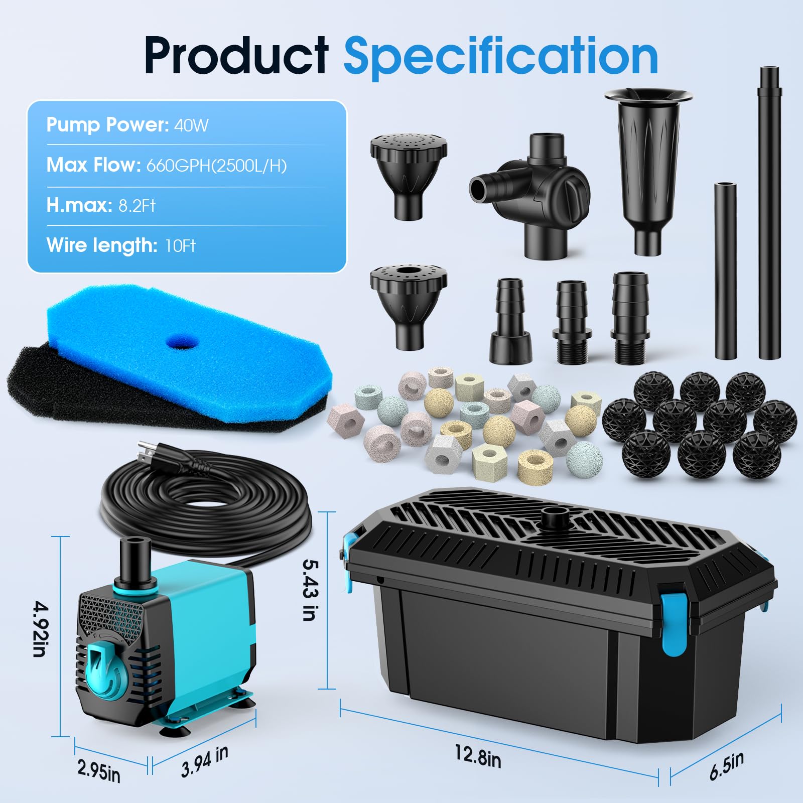 Filtre de bassin/fontaine P2326 40W 660GPH AC