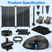 Kit de filtre et fontaine solaire pour bassin P37030 70 W 680 GPH
