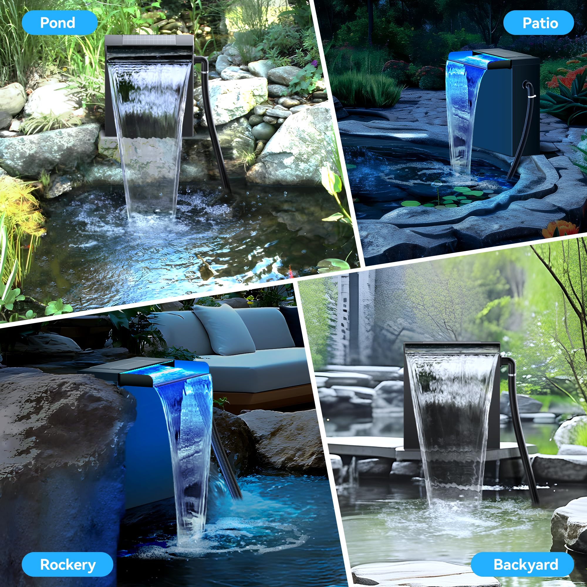 Bande lumineuse LED en métal de 20 cm avec boîtier cascade