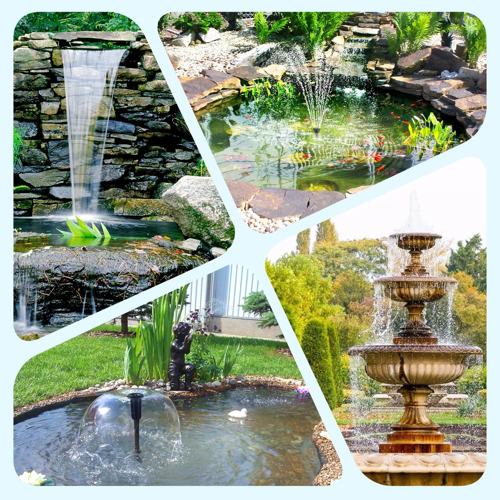 P37039 70W 680GPH Solar Pond Filter Fountain