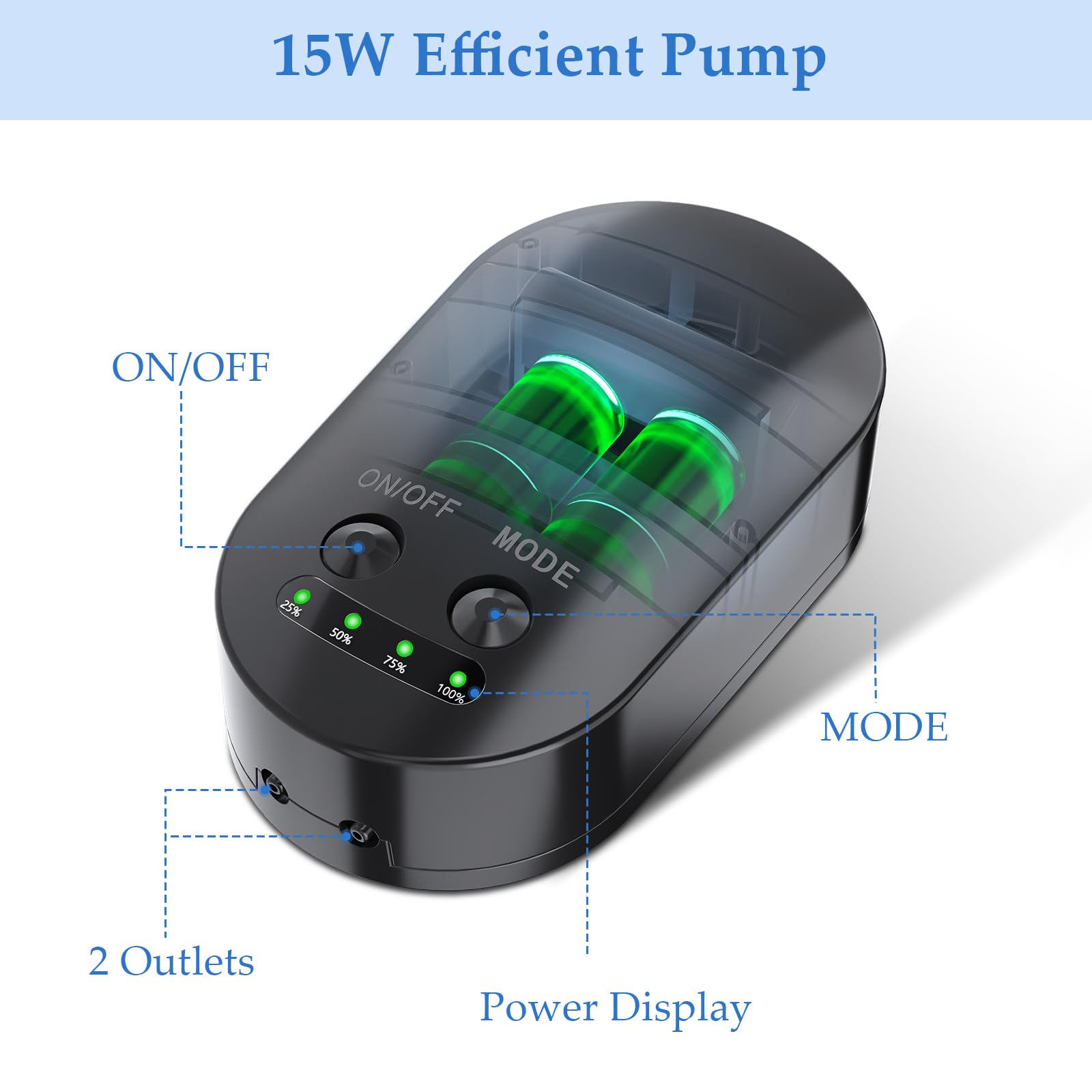 Aérateur de bassin solaire 15 W avec batterie 4 400 mAh