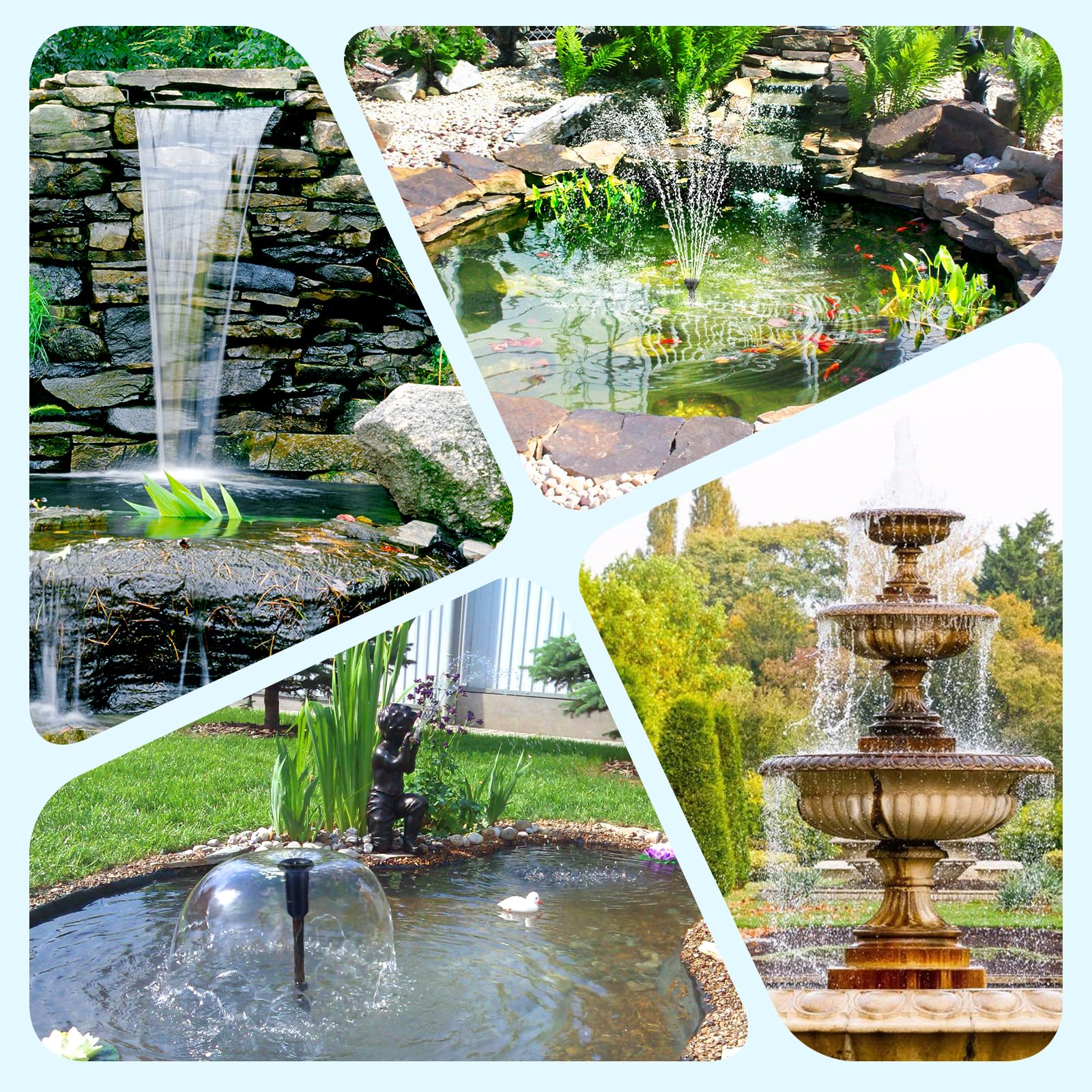 Fontaine à filtre solaire pour bassin P37039 70 W 680 GPH