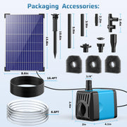 Pompe solaire pour fontaine à eau 10 W 120 GPH