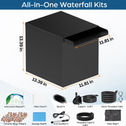 Kit cascade métallique AC 80 W 1 200 GPH 12 po x 13,4 po x 13,4 po