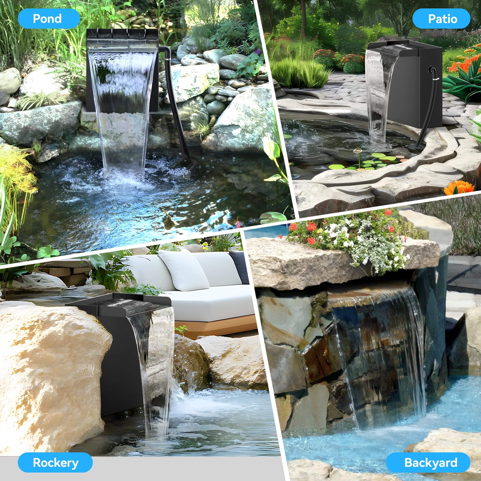 metal waterfall spillway,pond with waterfall kit,small waterfall kit