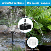 Pompe solaire flottante pour fontaine à eau 8 W 80 GPH avec batterie 3000 mAh