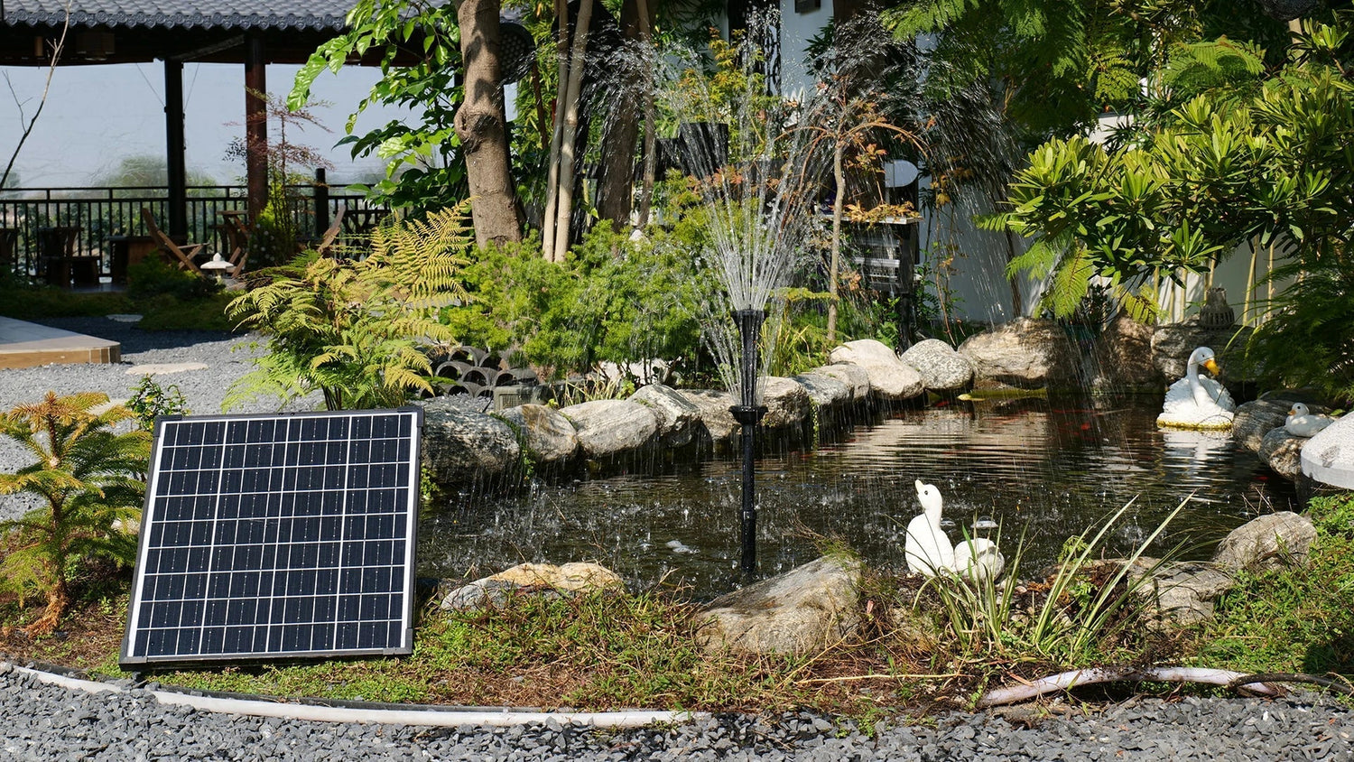how do solar fountain pumps work