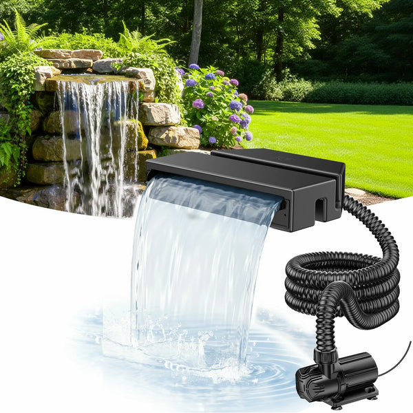 1200GPH Waterfall Pump Kit with 12" Waterfall Spillway