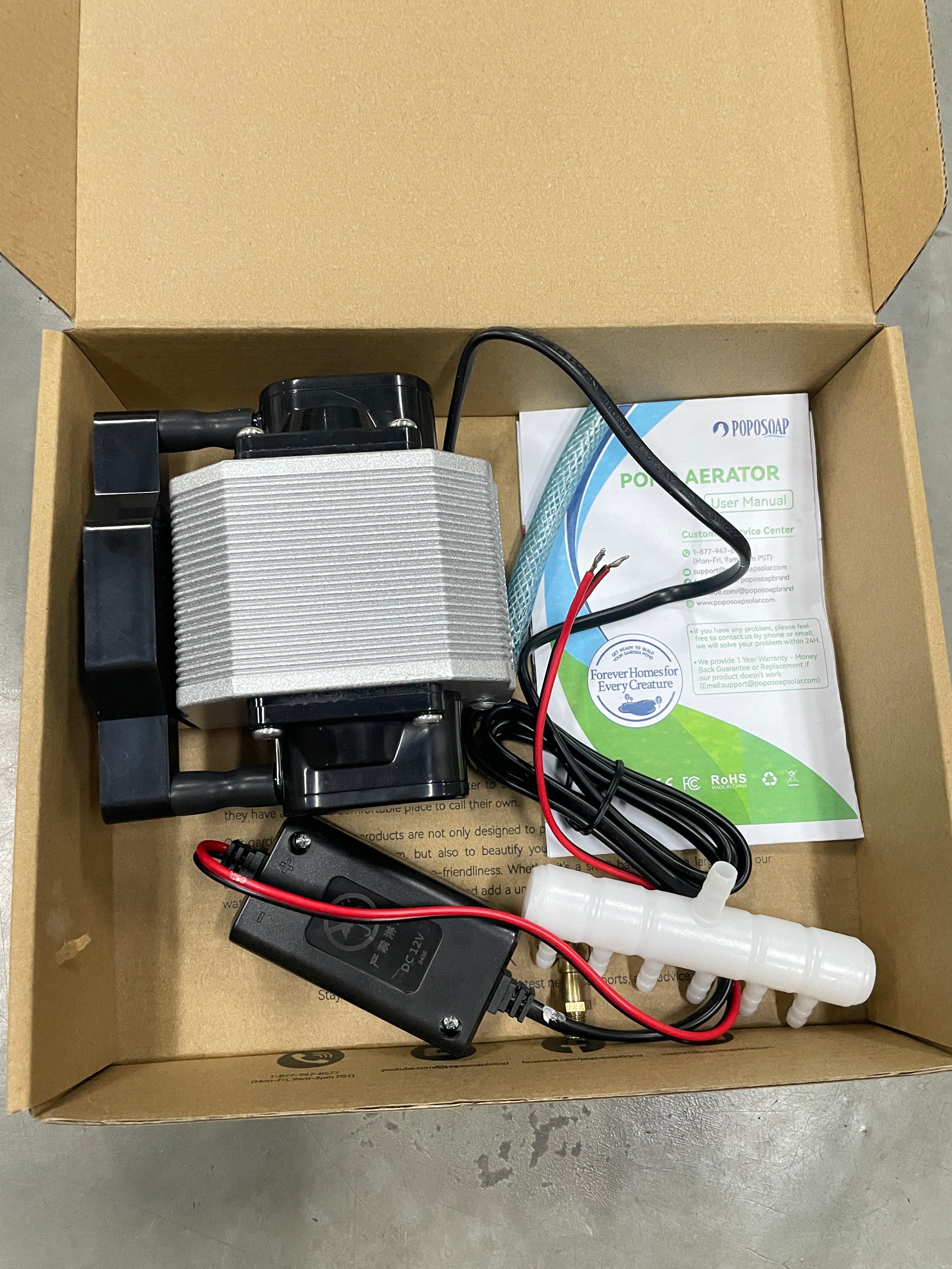 Aérateur de bassin Poposoap – Pompe à oxygène solaire 15 W pour bassins à poissons extérieurs