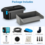 Déversoir de cascade 40 W 660 GPH avec kit de filtre pour bassin 