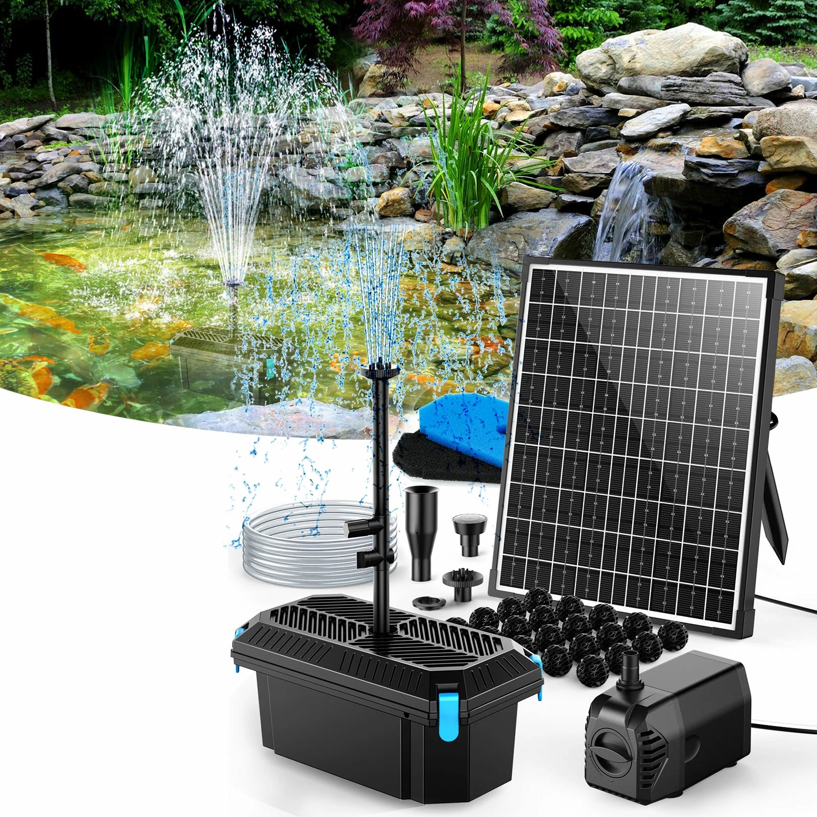 Fontaine à filtre solaire pour bassin P3203 20W 280GPH