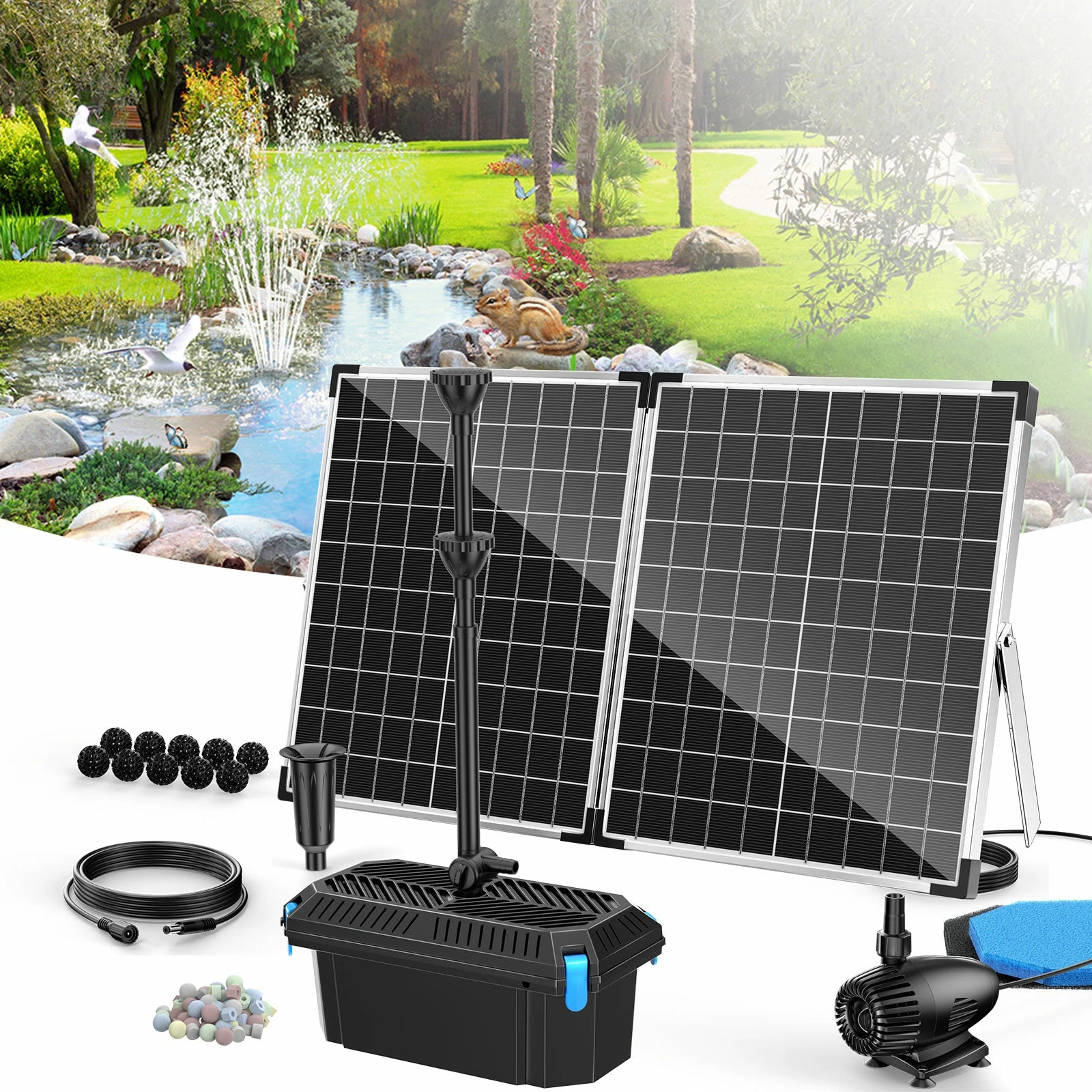 Fontaine à filtre solaire pour bassin P3703 70 W 680 GPH