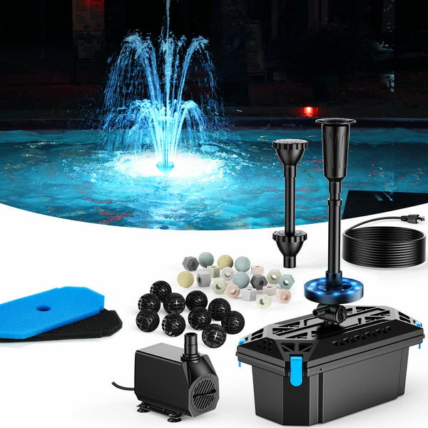 Fontaine filtrante pour bassin P2326D 40W 660GPH avec éclairage