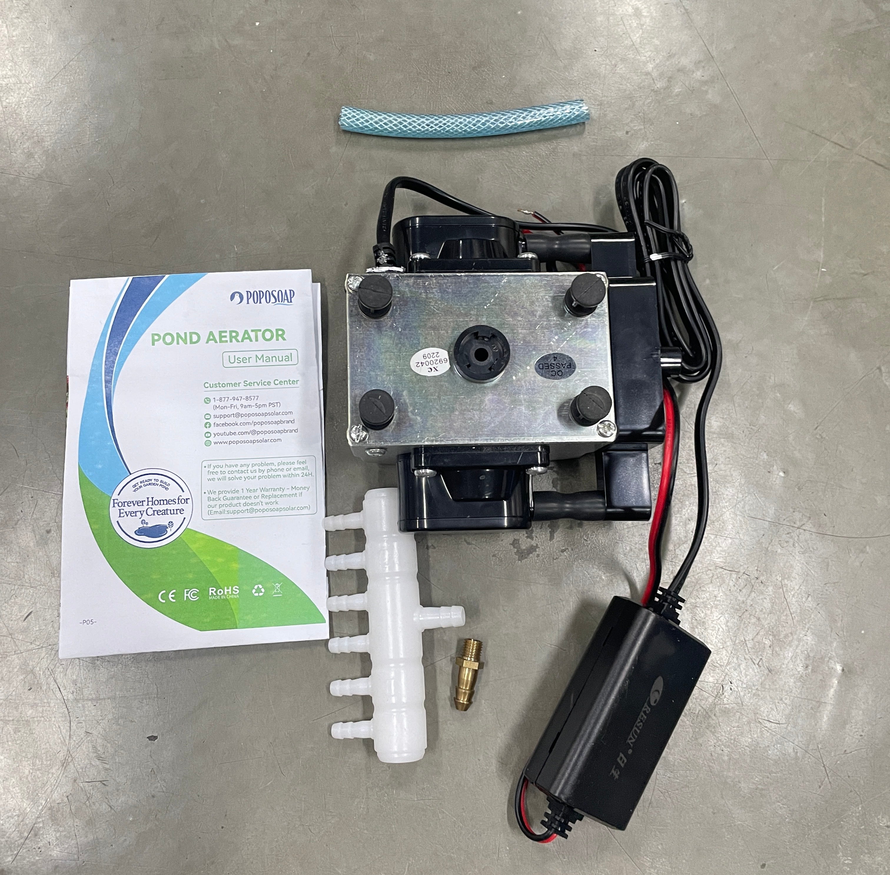 Aérateur de bassin Poposoap – Pompe à oxygène solaire 15 W pour bassins à poissons extérieurs