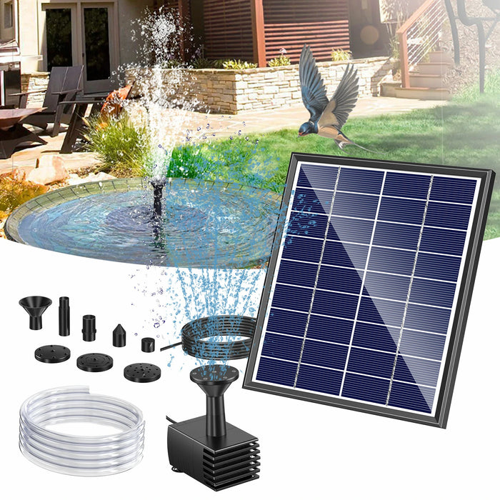 Pompe solaire pour fontaine et bain d'oiseaux 6W 80GPH 