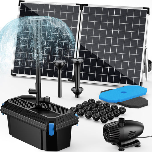 Kit de filtre et fontaine solaire pour bassin P3553 55 W 580 GPH 