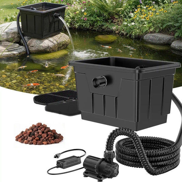 Grand kit de filtration pour bassin, conception hors-sol pour un entretien facile