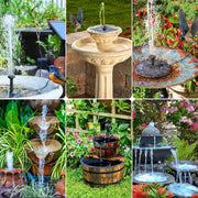 6W Solar Water Fountain Pump - 60GPH, 5 Various Nozzles Package Included