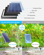 6W Solar Water Fountain Pump - 60GPH, 5 Various Nozzles works very well
