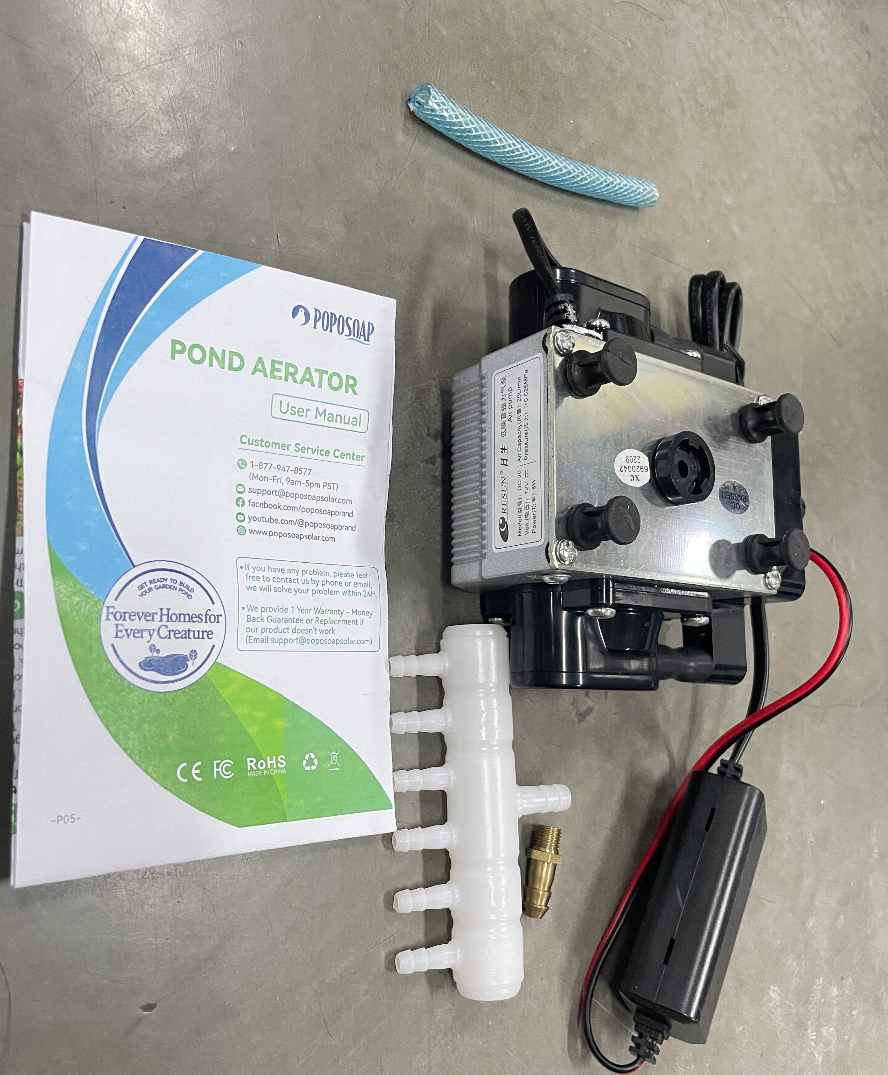 Aérateur de bassin Poposoap – Pompe à oxygène solaire 15 W pour bassins à poissons extérieurs